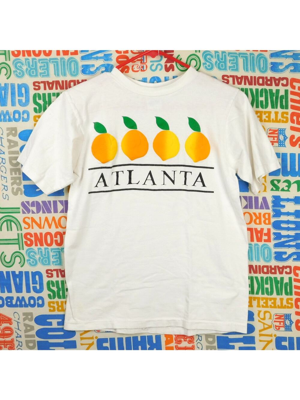 Vintage 90s Atlanta Peach Puff Print Tourist T Shirt Size Medium USA Made